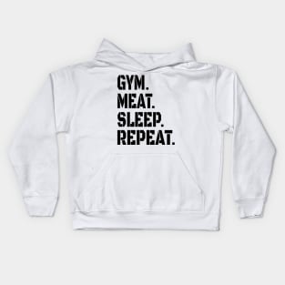 GYM MEAT SLEEP REPEAT CARNIVORE STENCIL ATHLETIC SPORT STYLE Kids Hoodie